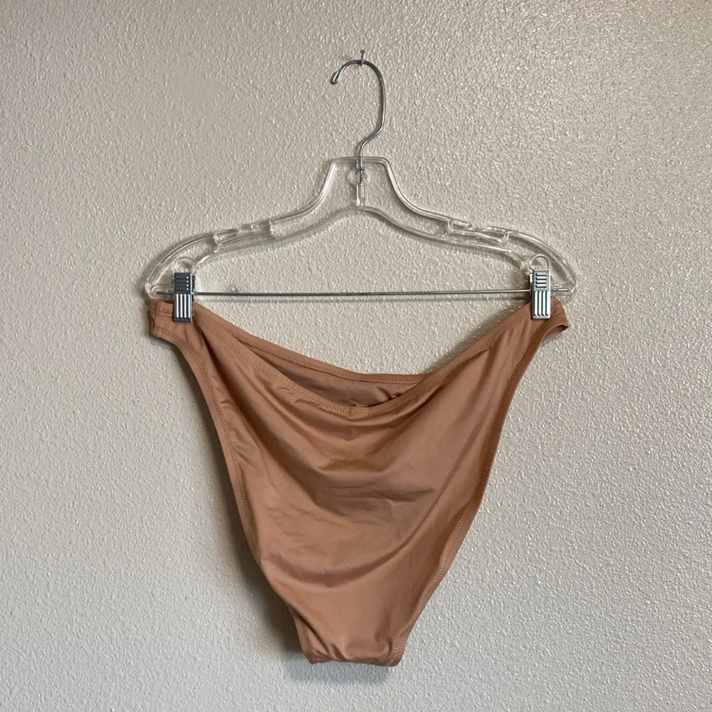 SKIMS Signature Swim Cheeky Tanga Bottoms in Ochre (Size 2X)